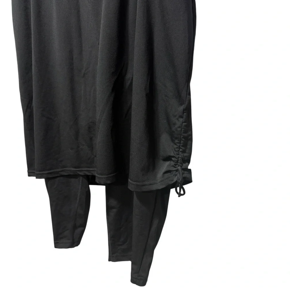 HydroChic Ruched Runner Swim Skirt 2X Black Skirted Leggings Modest UPF Beach - Picture 3 of 14